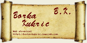Borka Kukrić vizit kartica